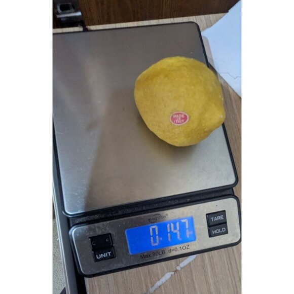 Vintage Antique stone alabaster lemon  fruit decor mcm heavy 3.5" realistic - Picture 5 of 6